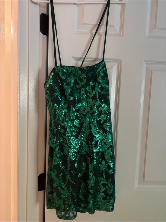 Lulus Dresses & Skirts - Strapless Green Sequin Cocktail Dress